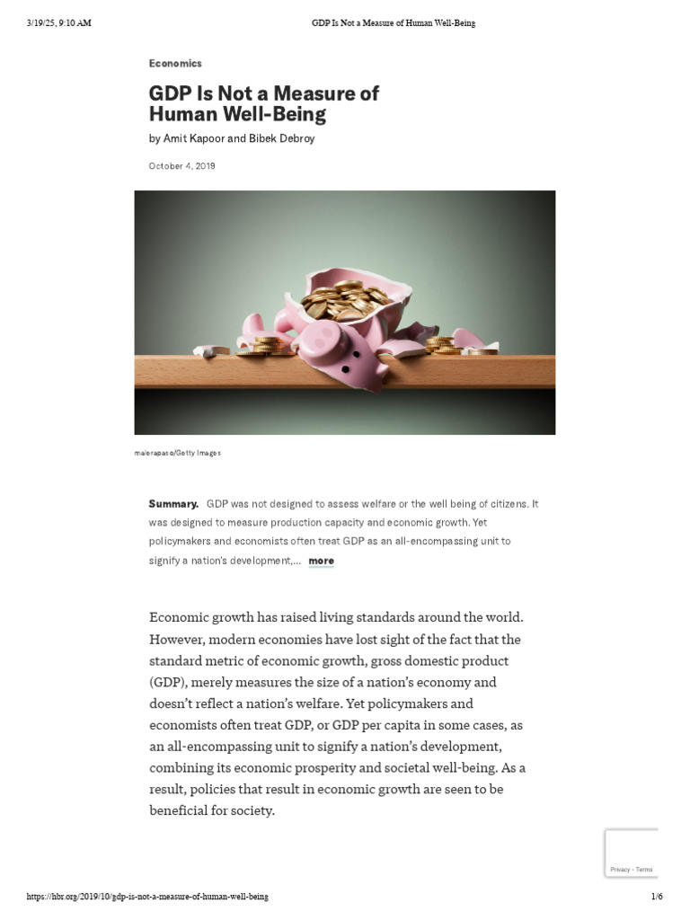 Rethinking GDP and Human Welfare | PDF | Gross Domestic Product ...
