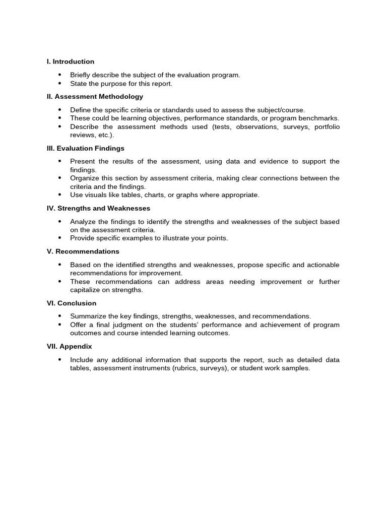 Evaluation Program Assessment Report | PDF