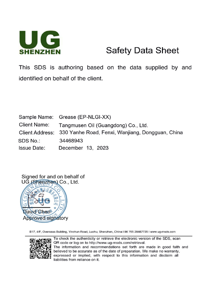 Msds Grease Eng | PDF