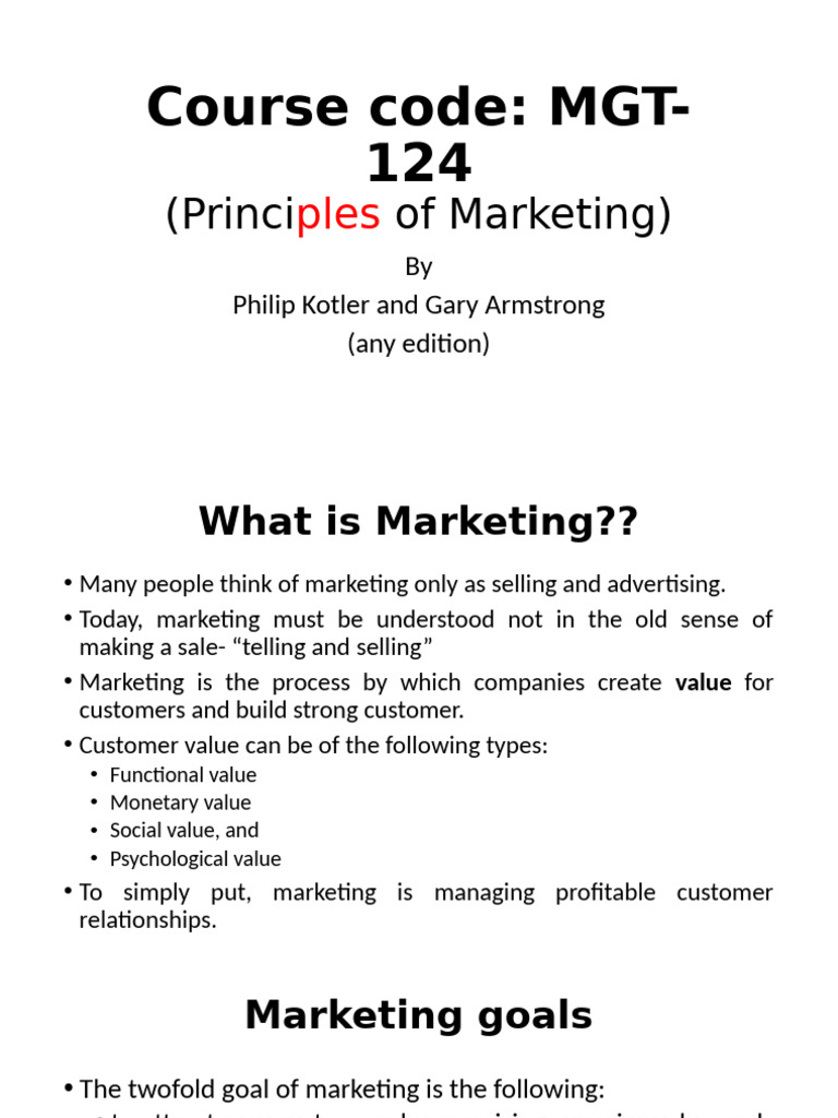 Principles of Marketing Overview | PDF