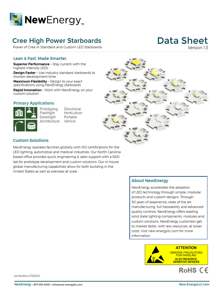 NewEnergy StarBoard Modules DataSheet-2326290 | PDF | Light Emitting ...
