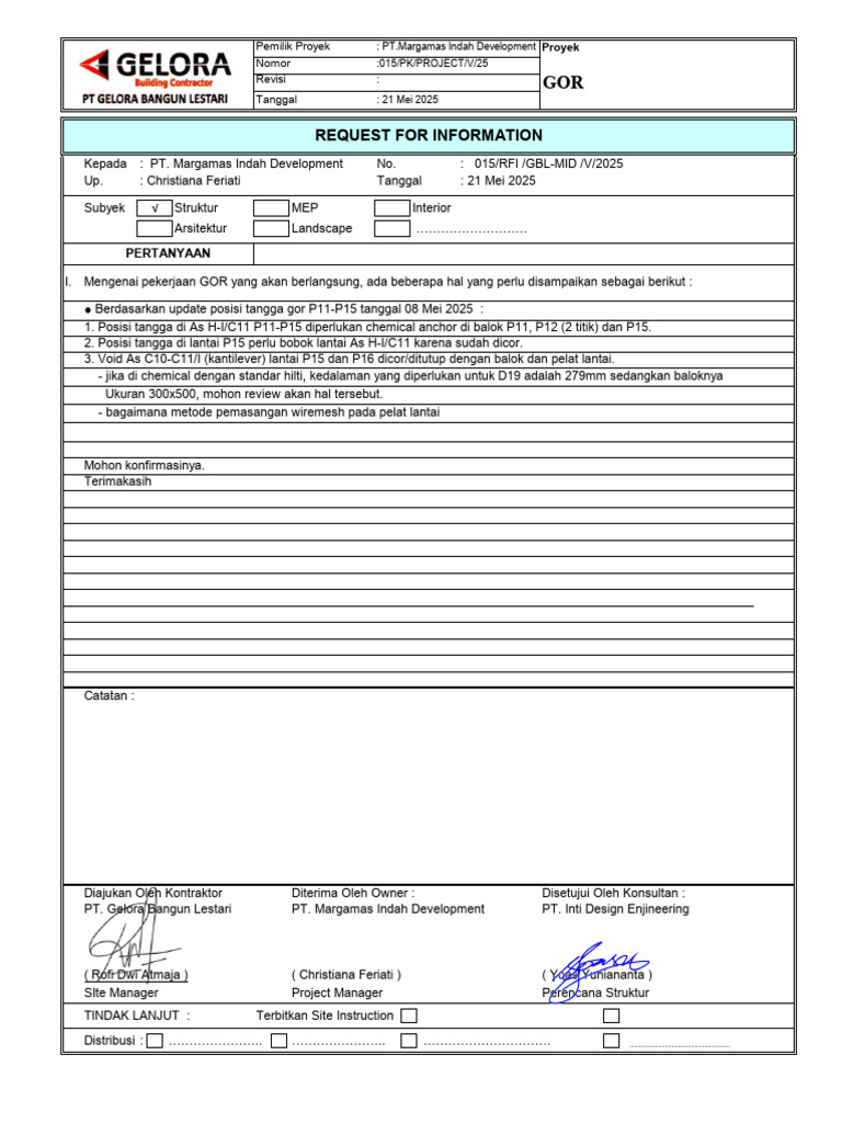 Rfi Tangga Gor - JWB | PDF