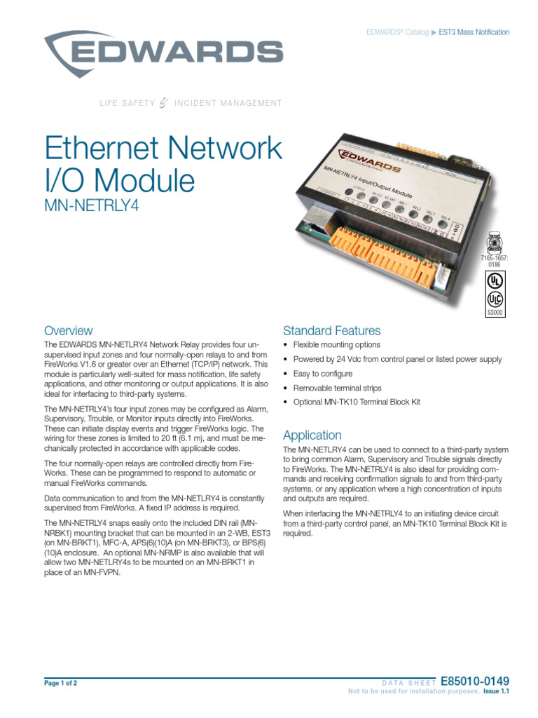 MN-NETRLY4 Ethernet I/O Module Overview | PDF | Programmable Logic ...