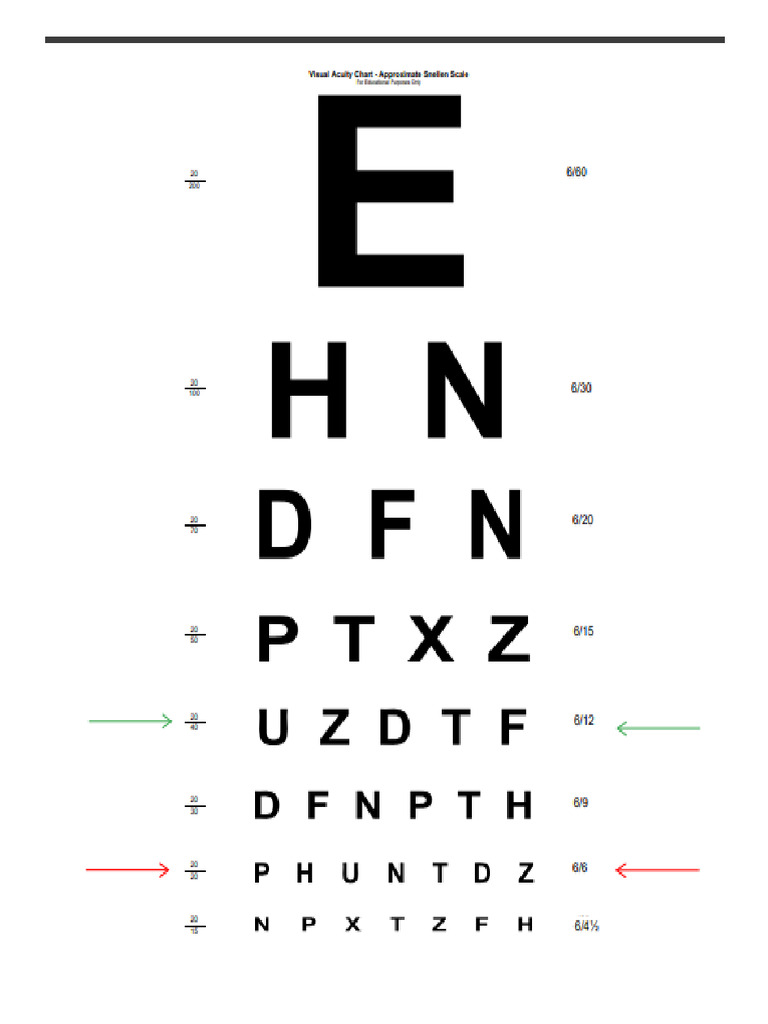 Evaluación de Agudeza Visual con Snellen | PDF