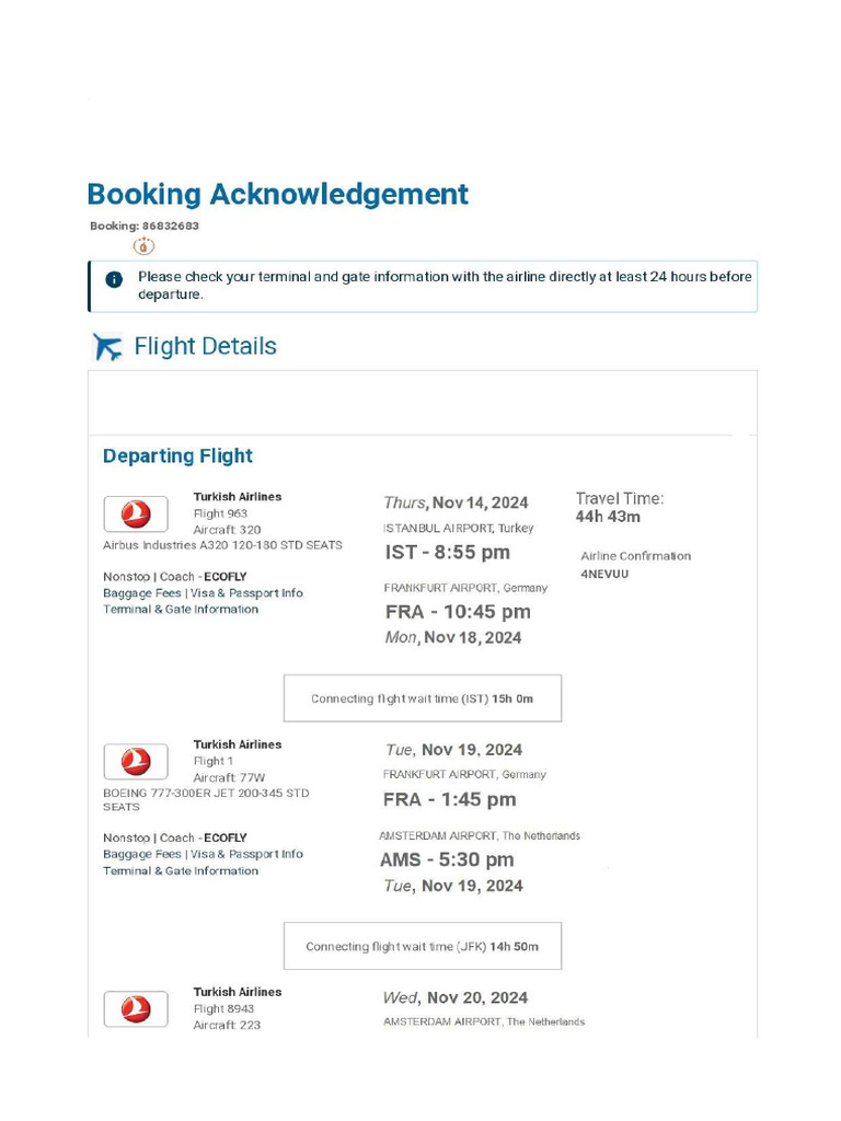 Flight Booking Details | PDF