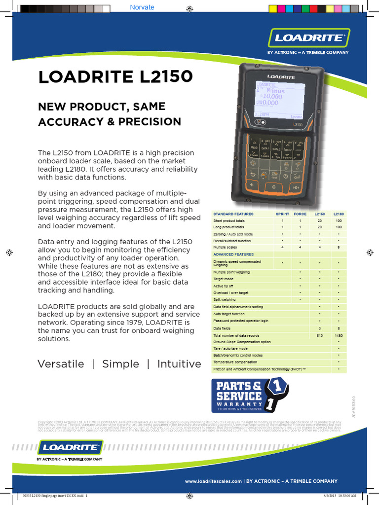 L2150 Express Sistema de Bascula Cargadores | PDF | Accuracy And ...