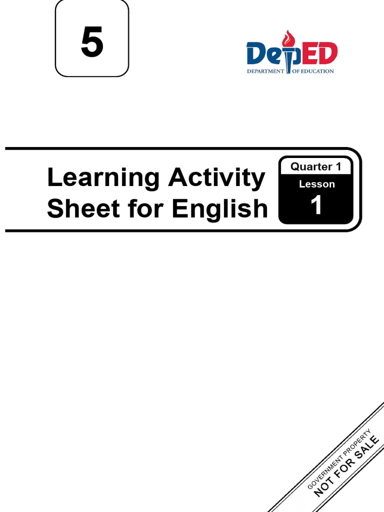 English 5 Learning Activity Sheet | PDF | Plot (Narrative)