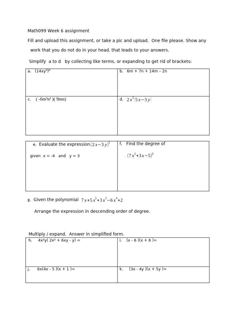 6 Math099 Week 6 Assn | PDF