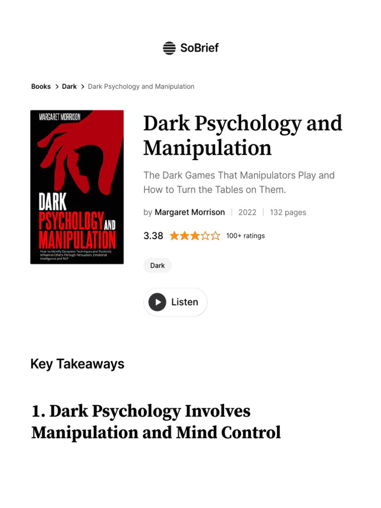Dark Psychology and Manipulation Insights | PDF | Dark Triad | Empathy