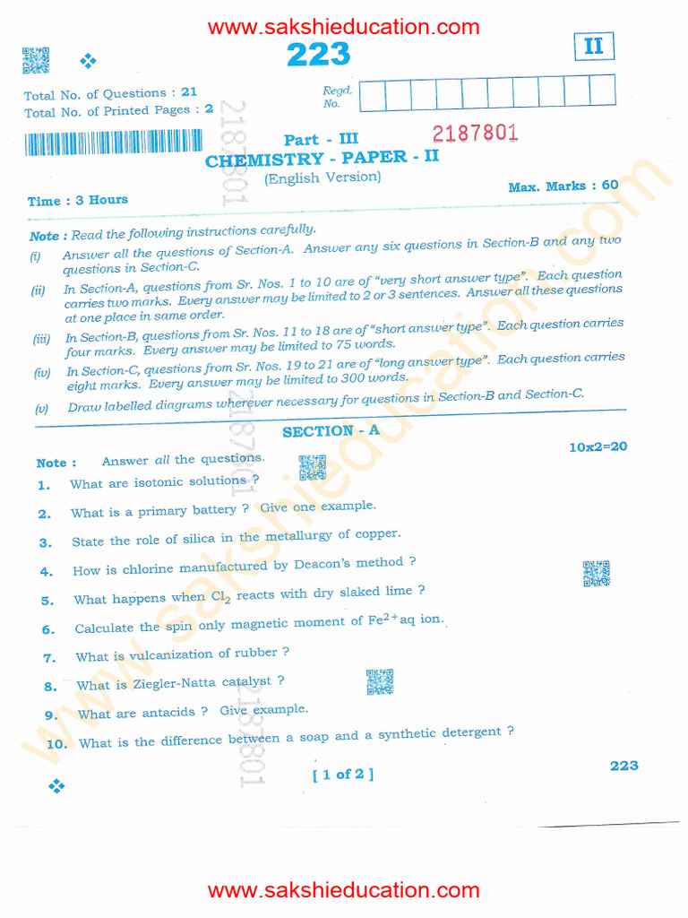 Chemistry II EM | PDF