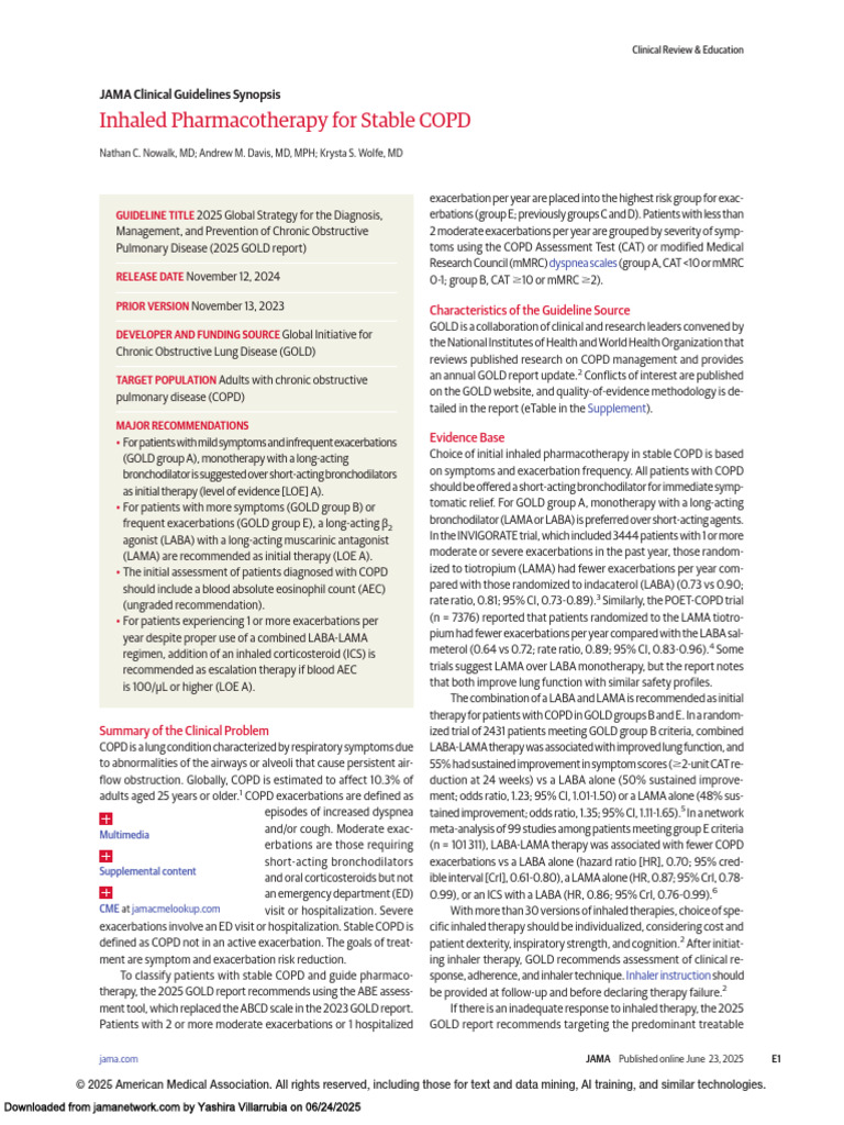 Inhaled Therapies for Stable COPD Management | PDF | Chronic ...