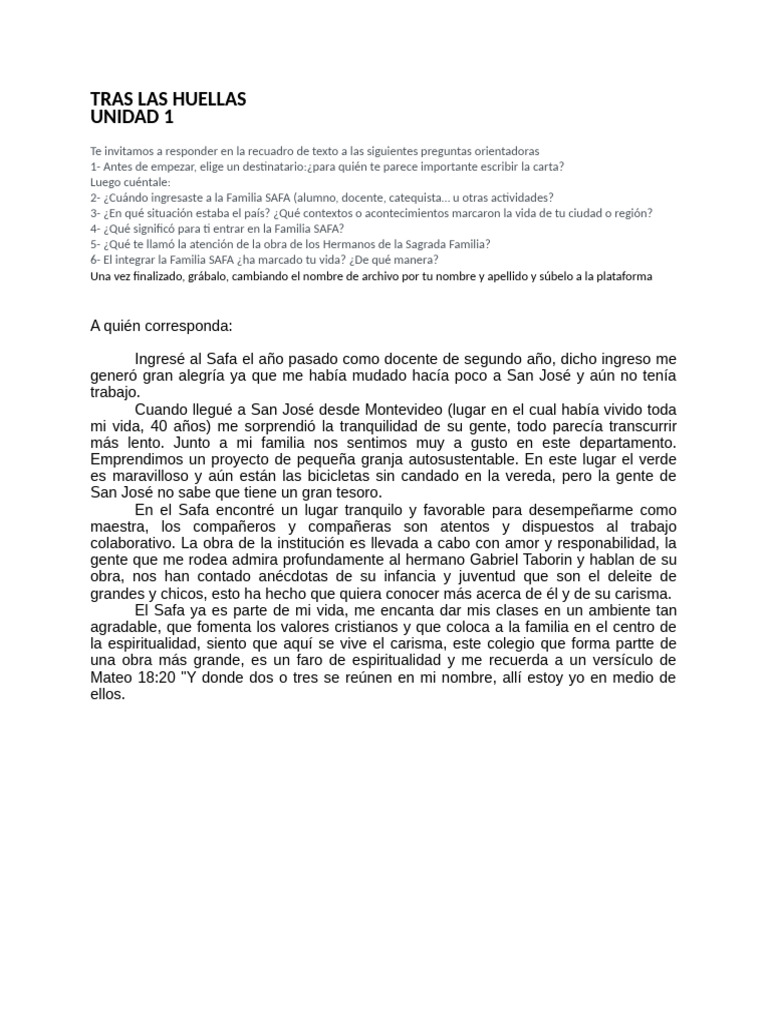 Reflexiones sobre la Familia SAFA | PDF