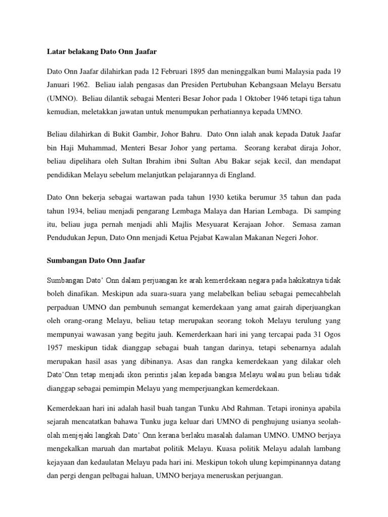 Dato Onn Jaafar Pdf