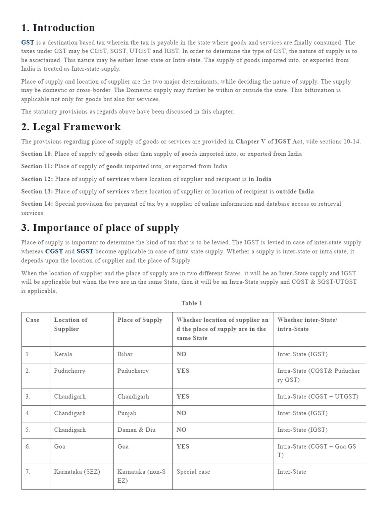 Place of Supply in GST With Examples | PDF | Lease | Taxes