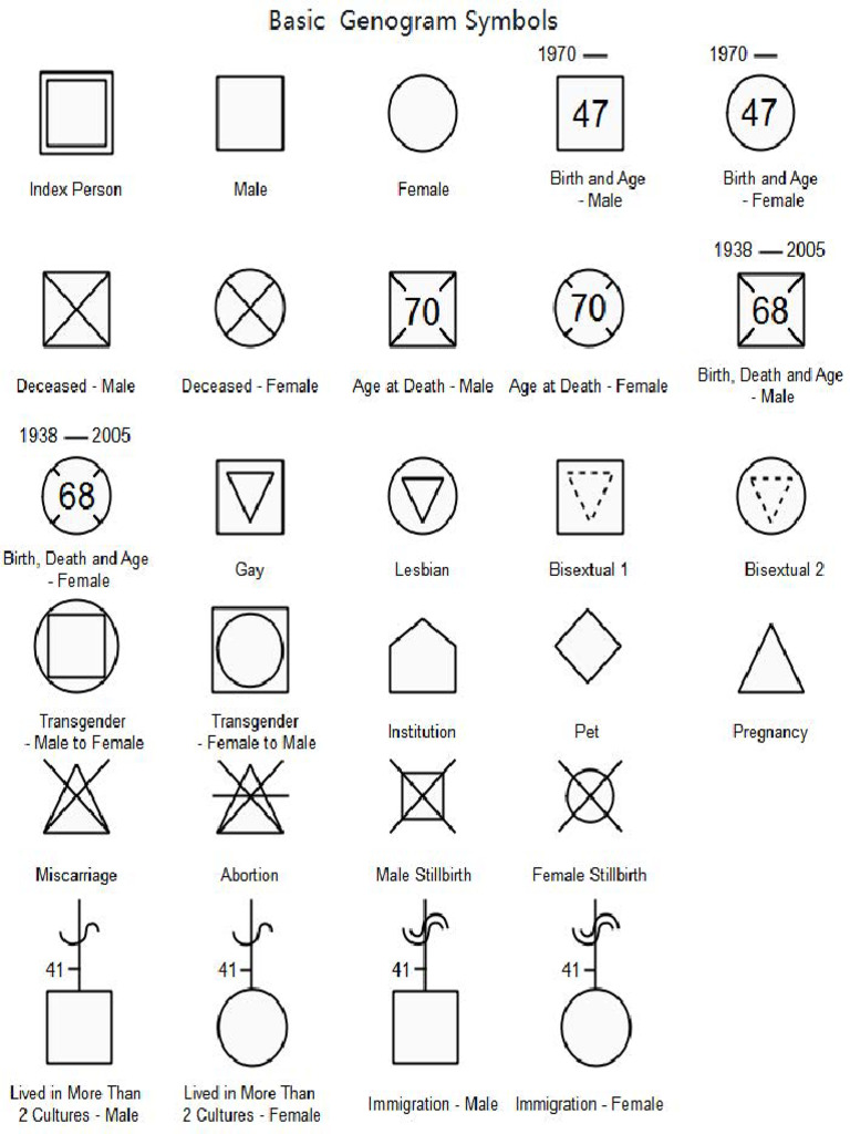 Genogram Symbols 1724329985 | PDF