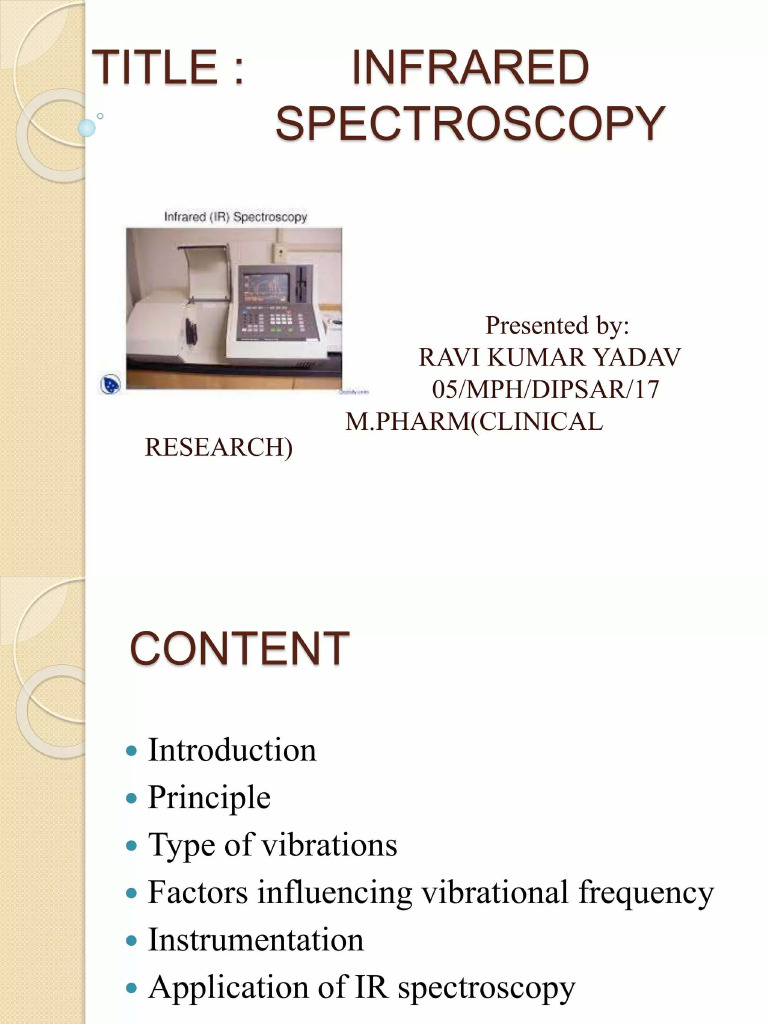 Ir Spectroscopy Slideshare | PDF