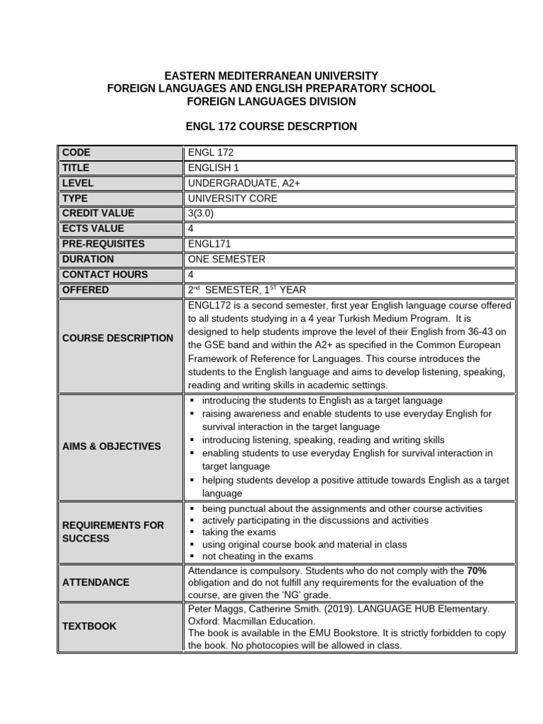 ENGL 172 Course Description | PDF | Adjective | Noun