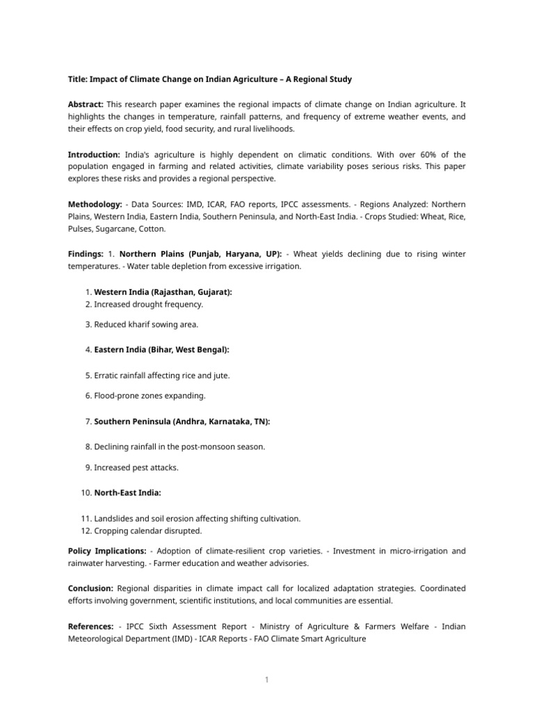 Climate Change India | PDF