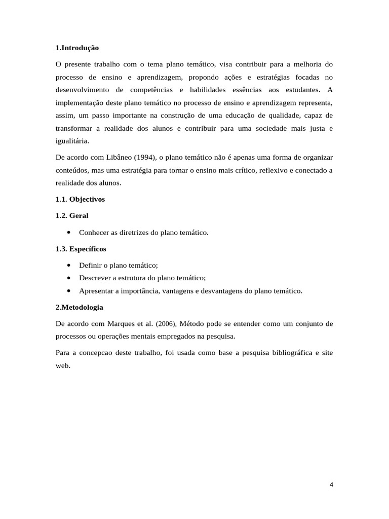 Importância do Plano Temático na Educação | PDF | Aprendizado | Pedagogia