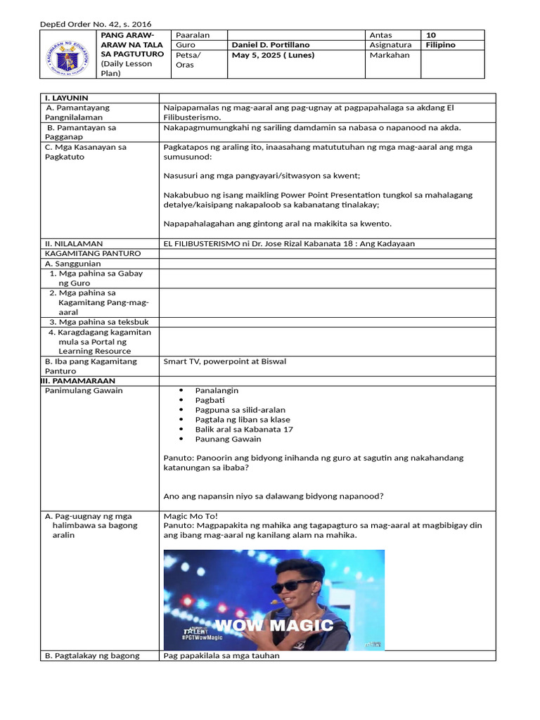 Lesson Plan For Edsci Porti New | PDF