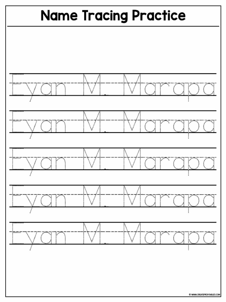 Name Tracing Practice 8262 1409 D239 | PDF