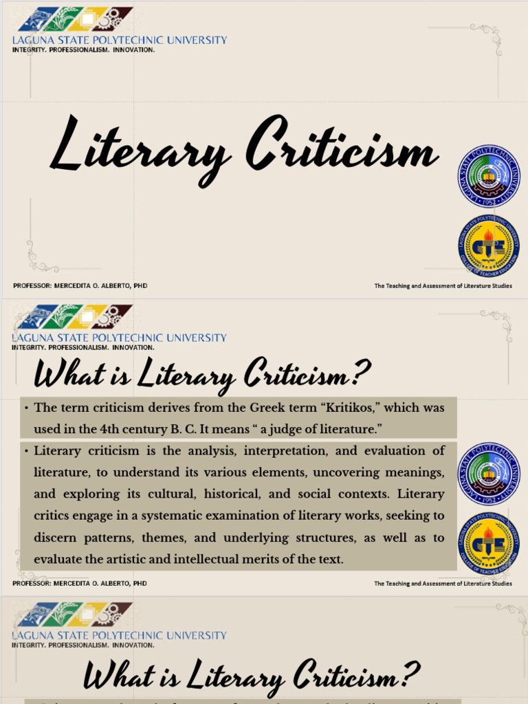 Overview of Literary Criticism | PDF | Literary Criticism | Plato