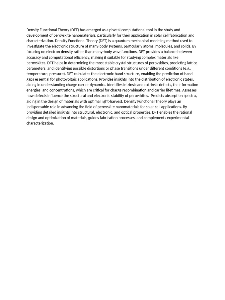 Density Functional Theory | PDF
