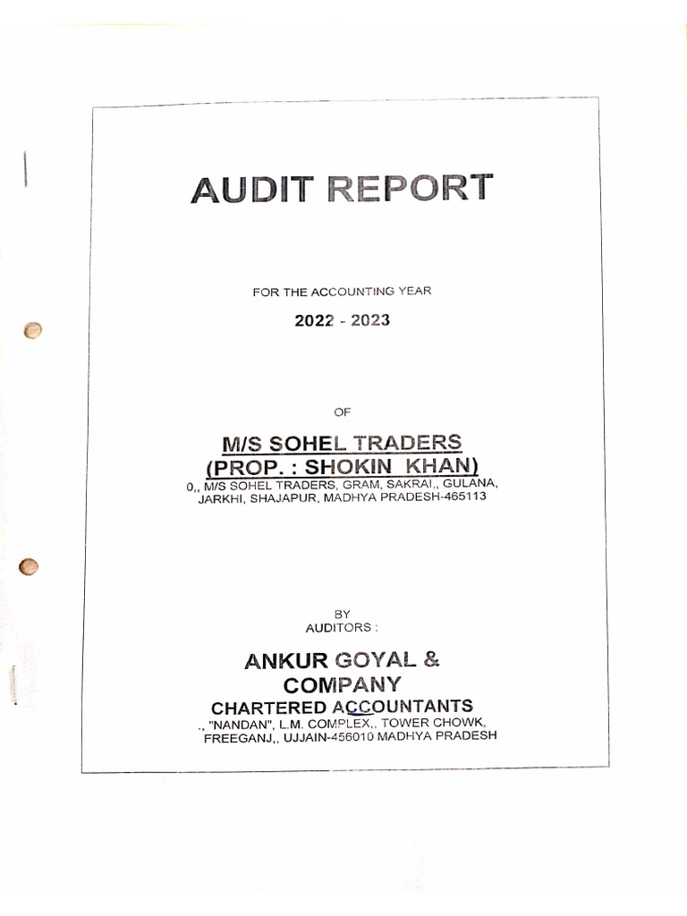 Sohel Traders Audit 22-23 | PDF