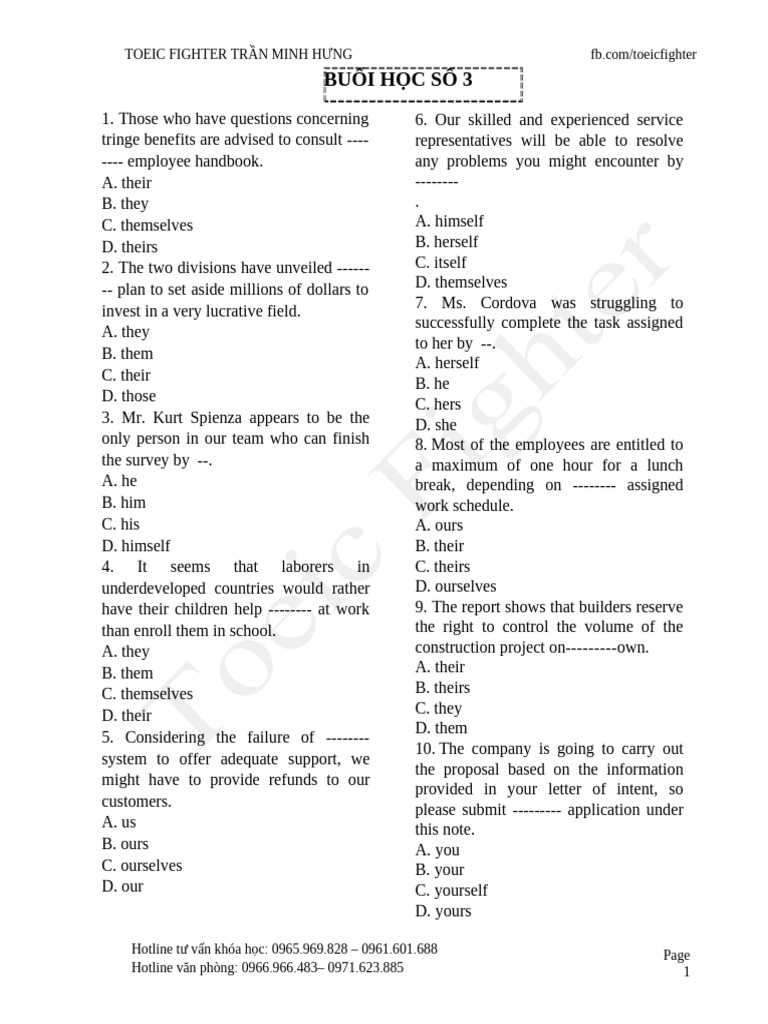 TOEIC Practice Questions and Answers | PDF