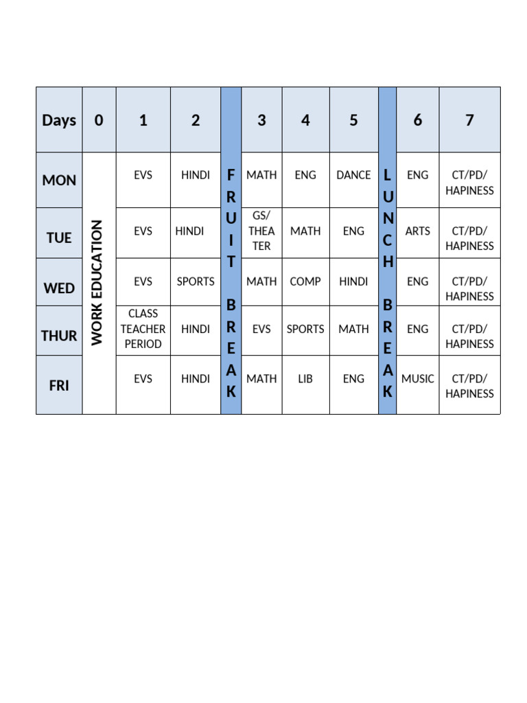 Time Table | PDF