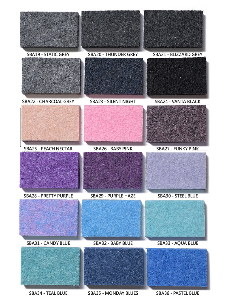 AcouSound PET Panels Colour Chart - 2024-3 | PDF