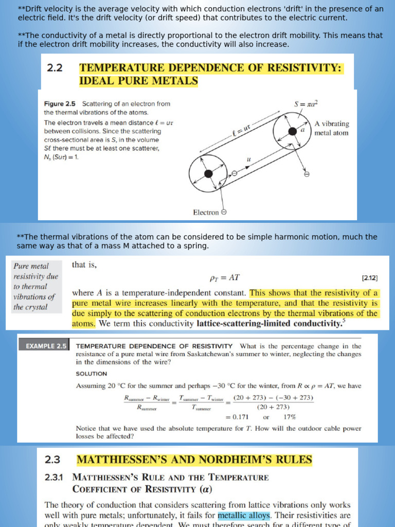 Lectures - Temperature and Resistivity With Hall Effect | PDF
