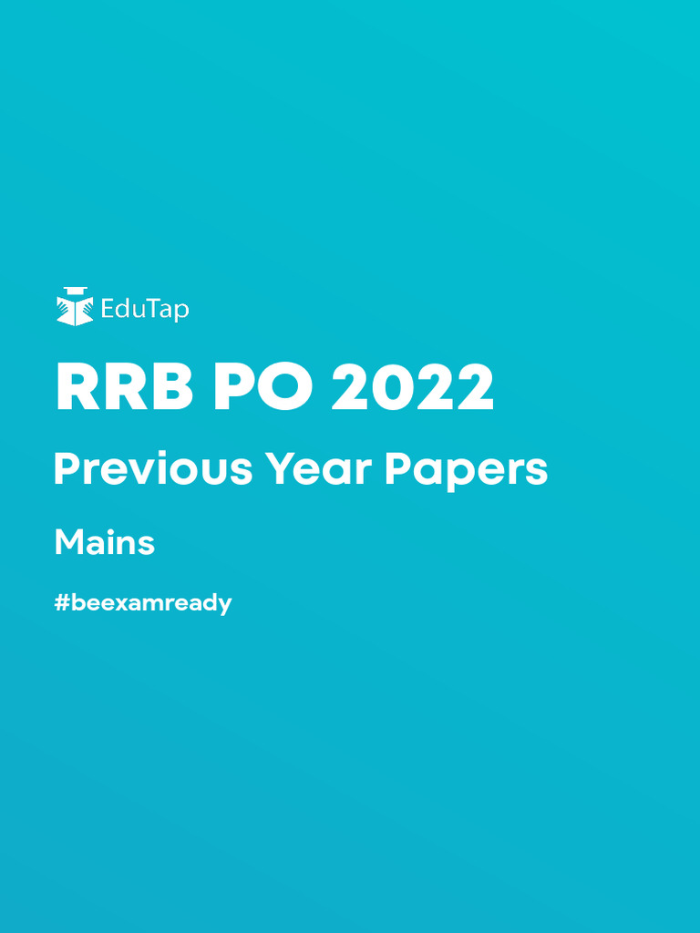 RRB PO Mains 2022 Memory Based Paper Free Book | PDF | Blue