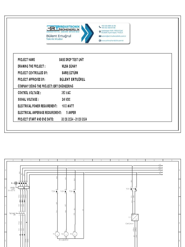 Base Drop Test Uni̇t Electrical Project | PDF