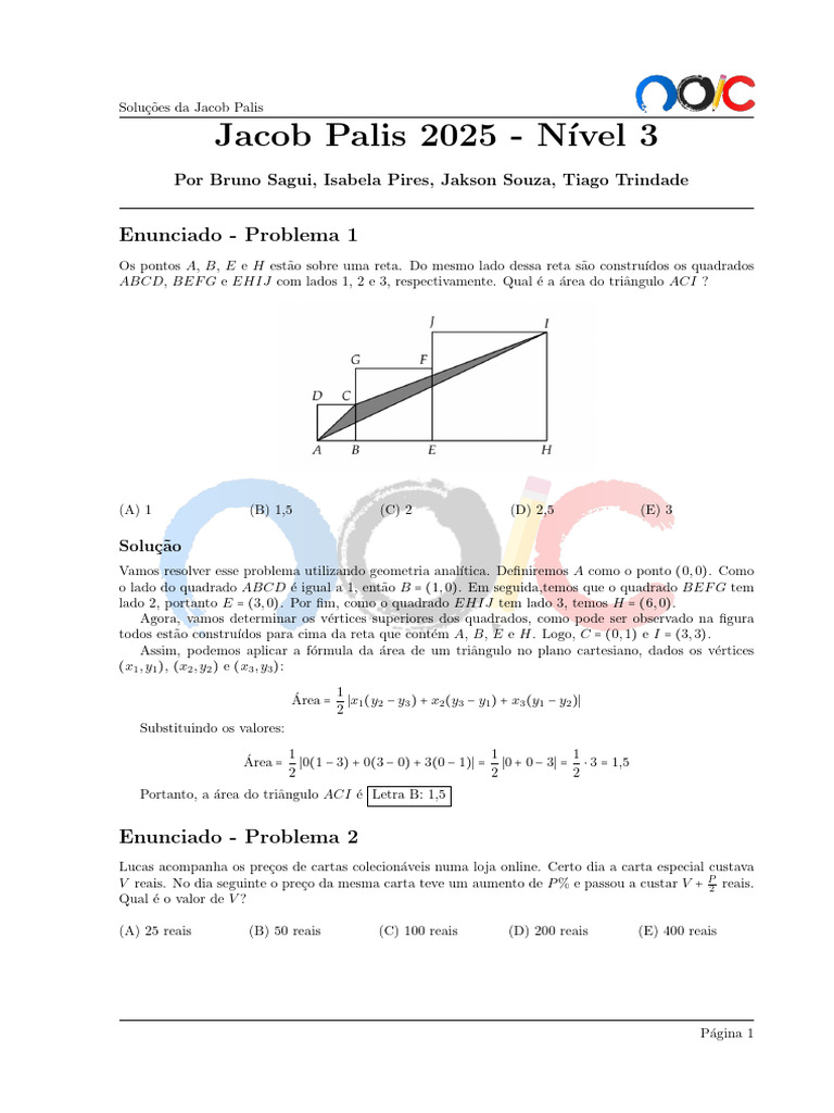 Soluções Jacob Palis 2025 | PDF | Triângulo | Matemática