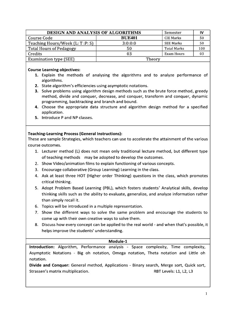 Daa 4TH Sem | PDF