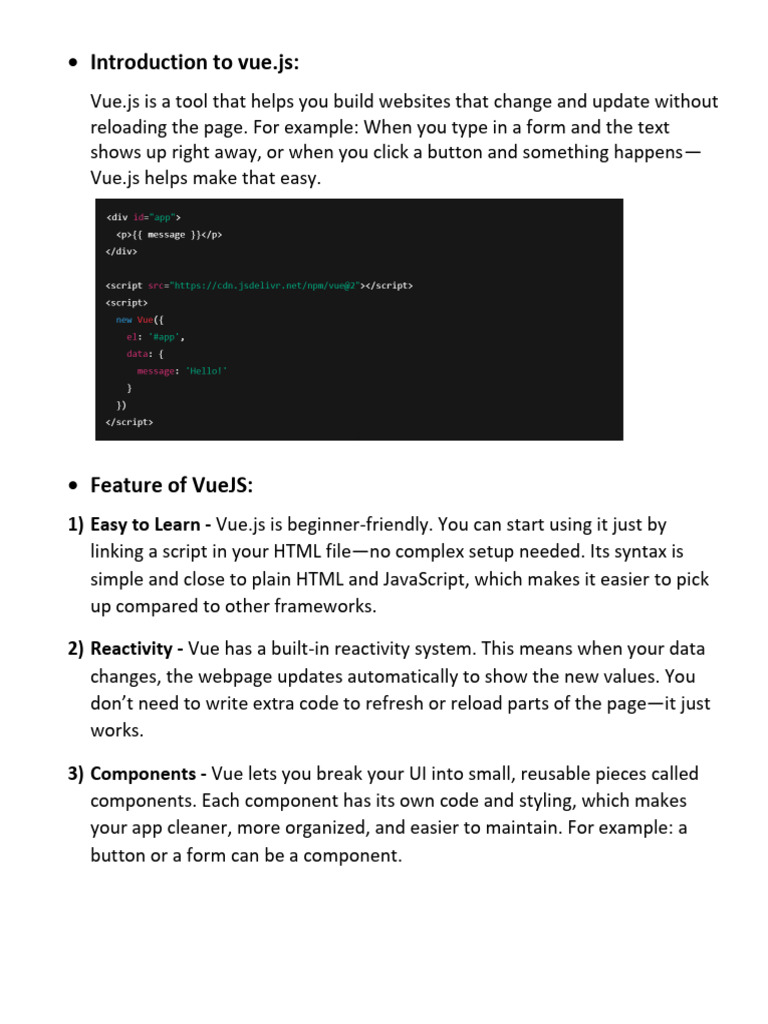 Vue, Angular, and ReactJS Overview | PDF | Java Script | Html