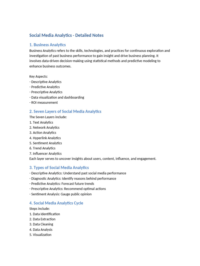 Social Media Analytics Overview | PDF | Analytics | Popular Culture ...