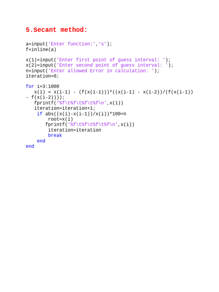 Secant | PDF