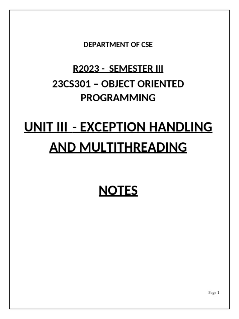 Java Exception Handling & Multithreading | PDF | Parameter (Computer ...