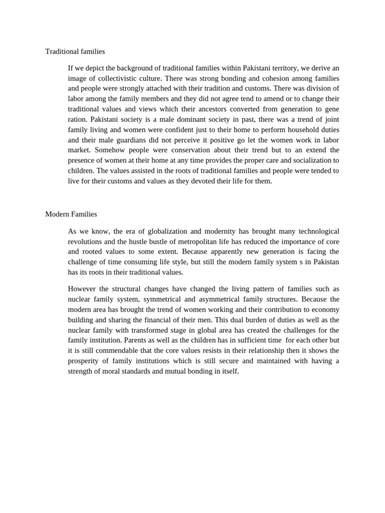 Evolution of Family Structures in Pakistan | PDF