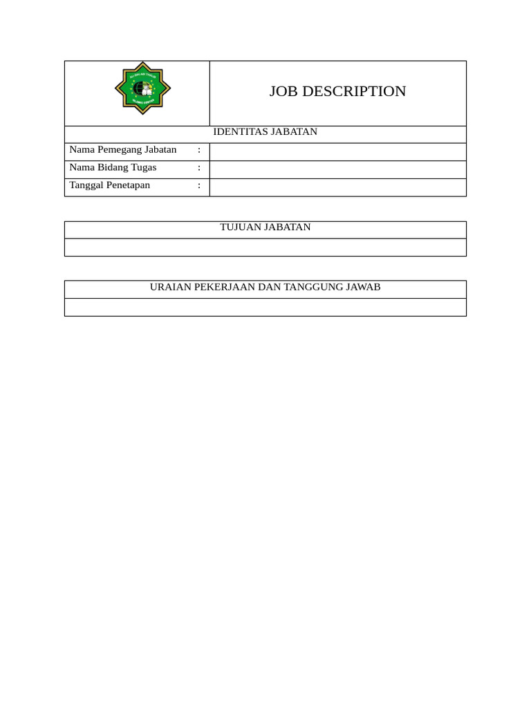 Format Jobdesk Karyawan yang Efektif | PDF