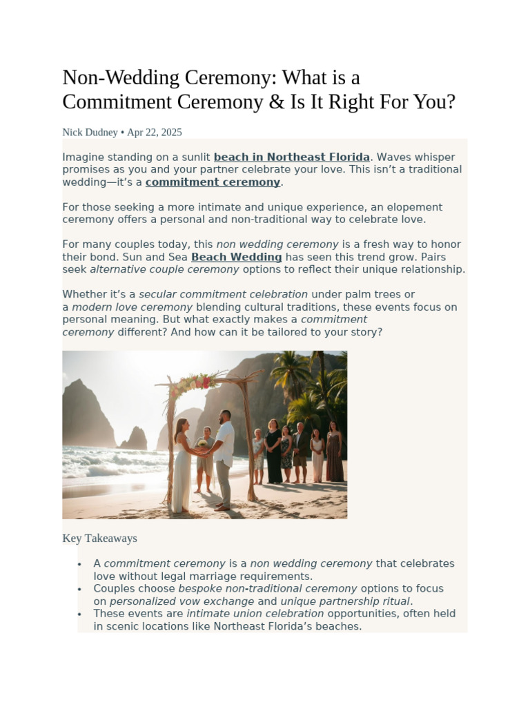 Understanding Commitment Ceremonies | PDF | Wedding | Marriage