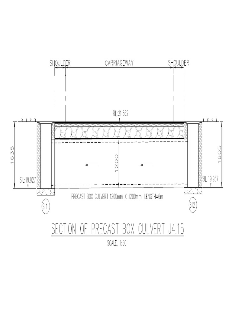 Crossection of Box Culvert 1200 X 1200 | PDF