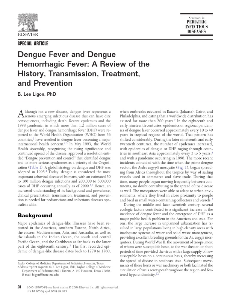 Dengue Fever: History, Transmission, and Control | PDF | Microbiology ...