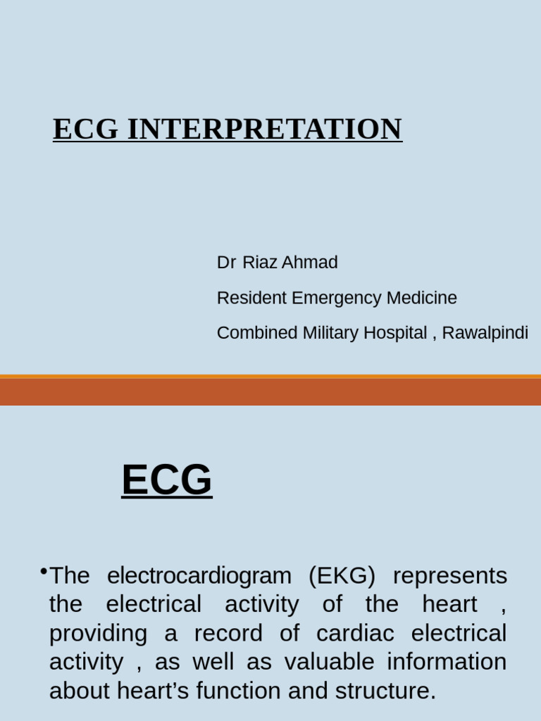ECG Post BSN Lecture | PDF | Electrocardiography | Medical Specialties