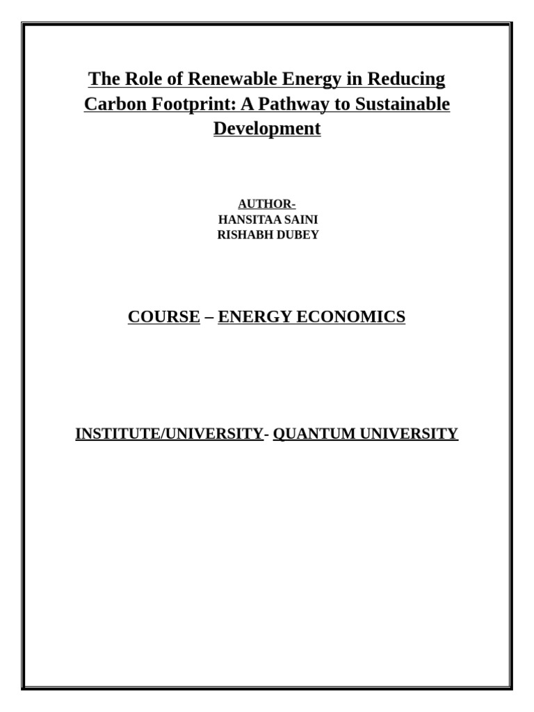 Renewable Energy's Impact on Carbon Emissions | PDF | Climate Change ...
