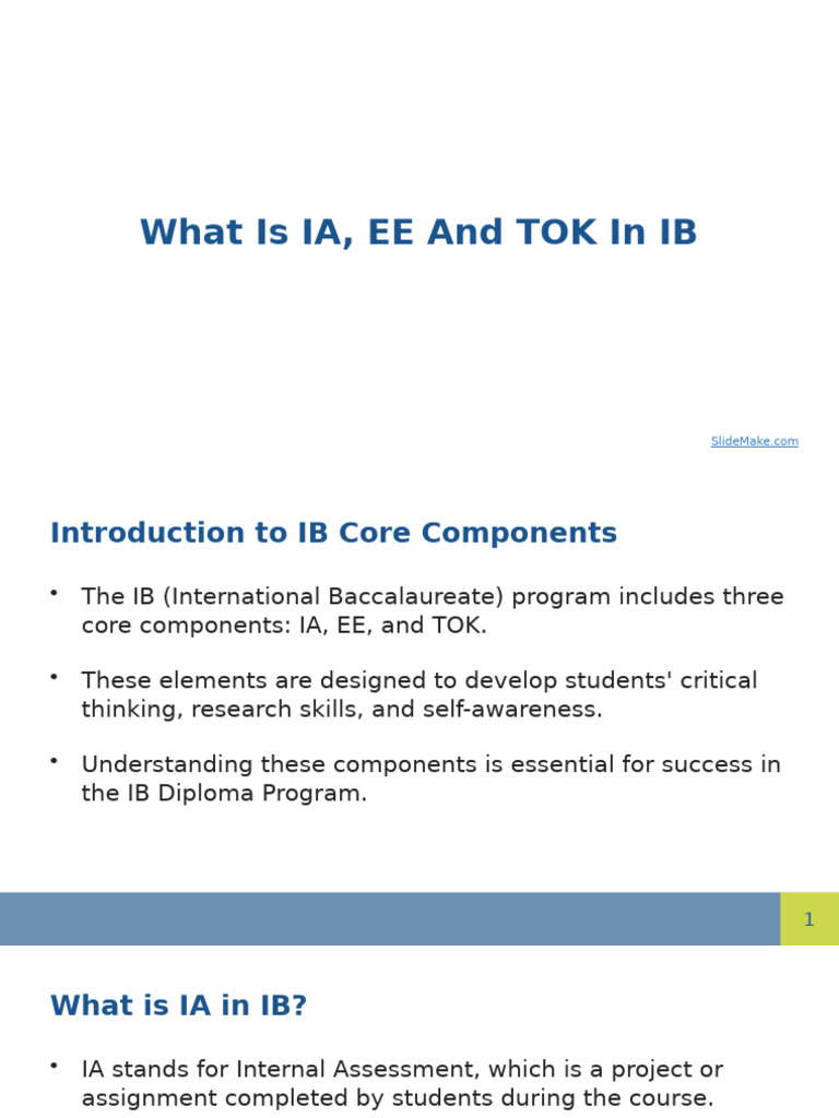 Understanding IB's IA, EE, and TOK | PDF | Cognitive Science | Learning