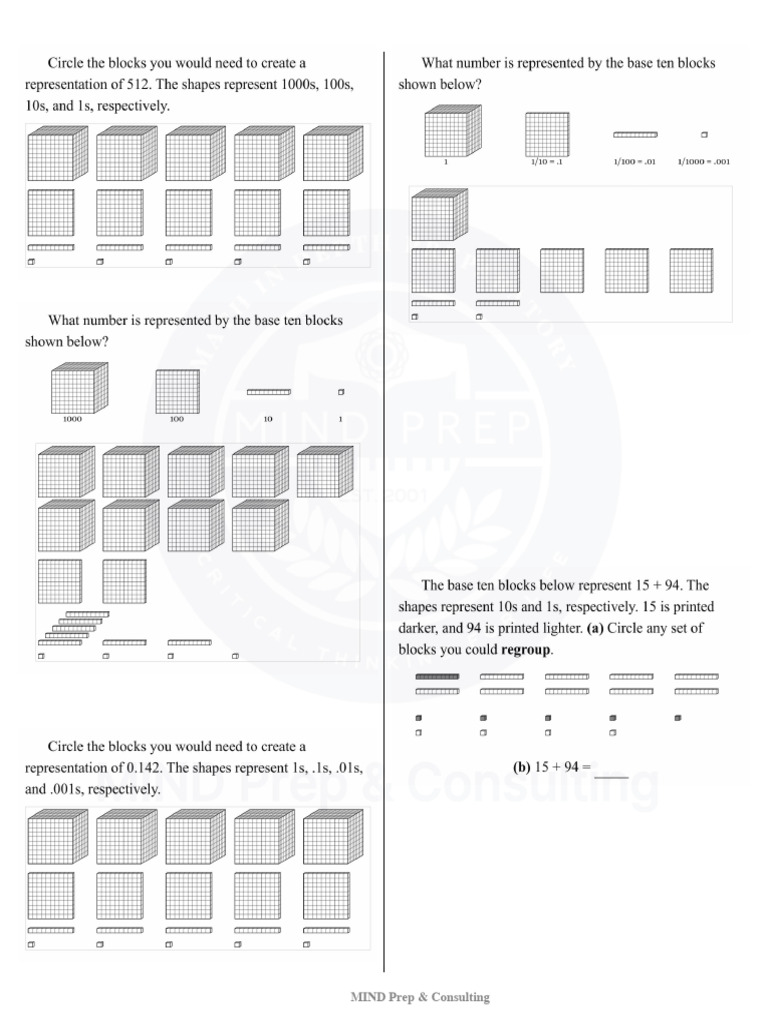 Test - Ch8. Base Ten Blocks | PDF