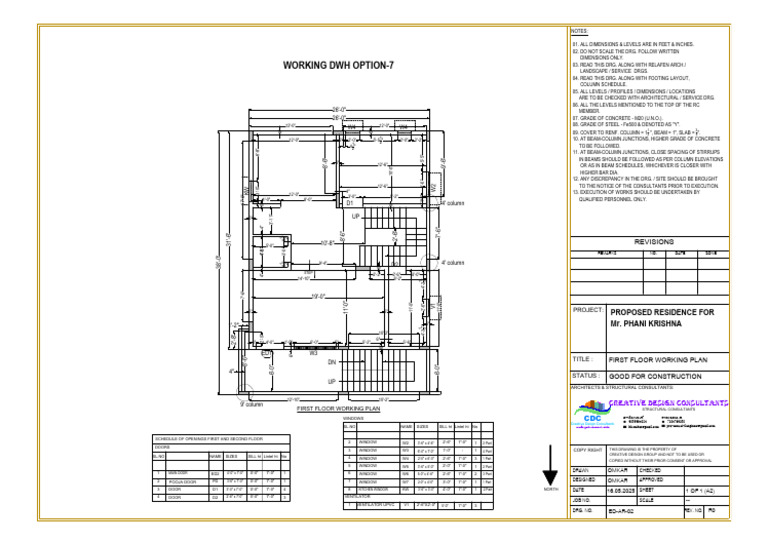 First Floor Working Plan | PDF | Components | Masonry